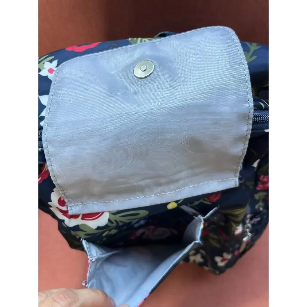 Ju-Ju-Be Navy Floral Mini Backpack Diaper Bag 13.5in